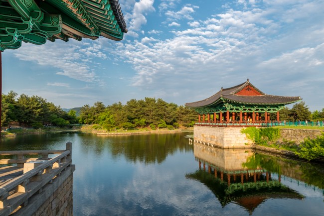 The Pavilions of Anapji Pond reflected in the Water/©Shutterstock