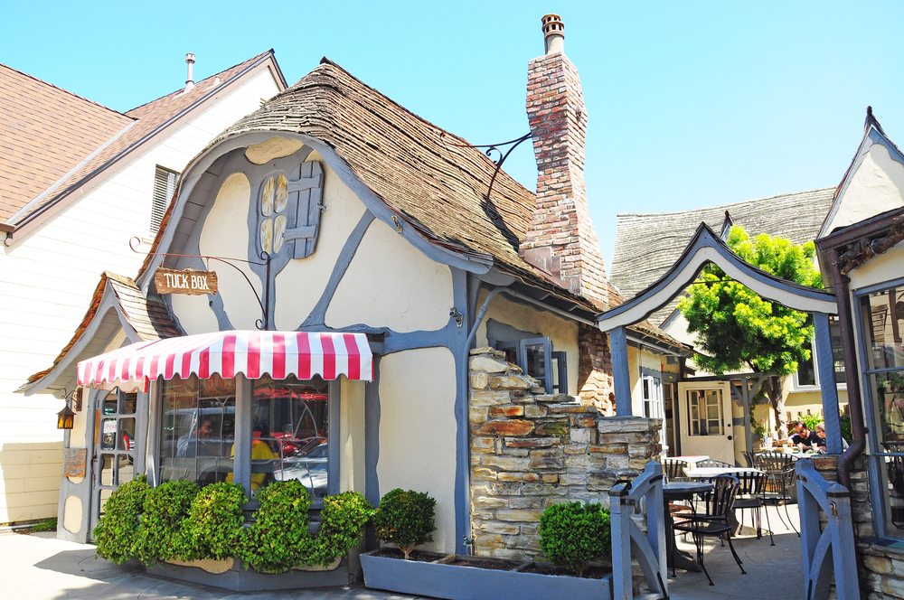 Tuck Box is a lovely restaurant in Carmel., Monterey County, California, Carmel is known for being dog-friendly, with numerous hotels, restaurants © OLOS / Shutterstock