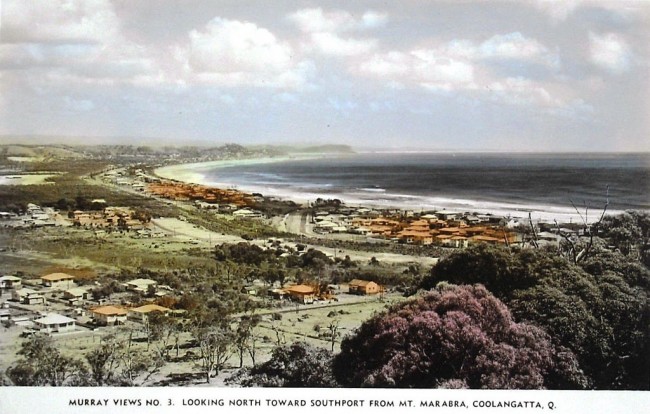 North towards Southport from Mount Marabra, Coolangatta, Australia - 1940s © Aussie~mobs/Flickr