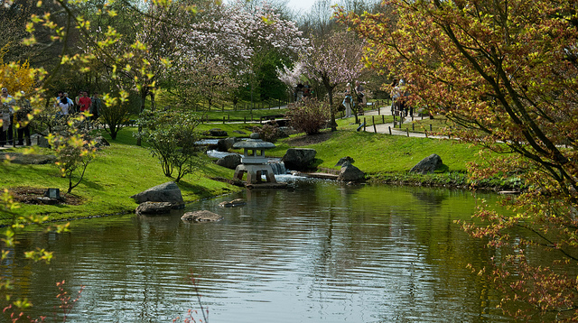 Pond with stone lantern | © theaucitron/Flickr