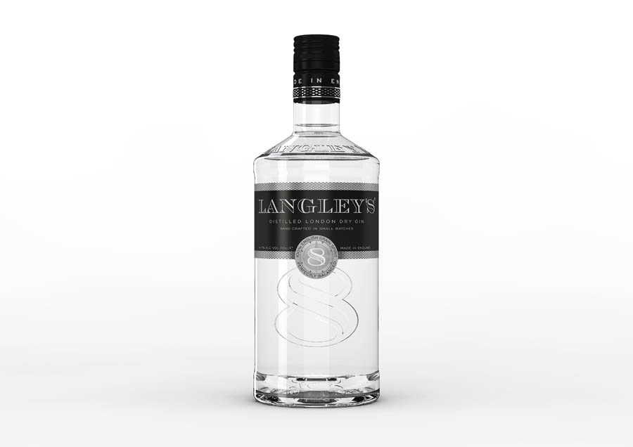 A bottle of Langley's gin