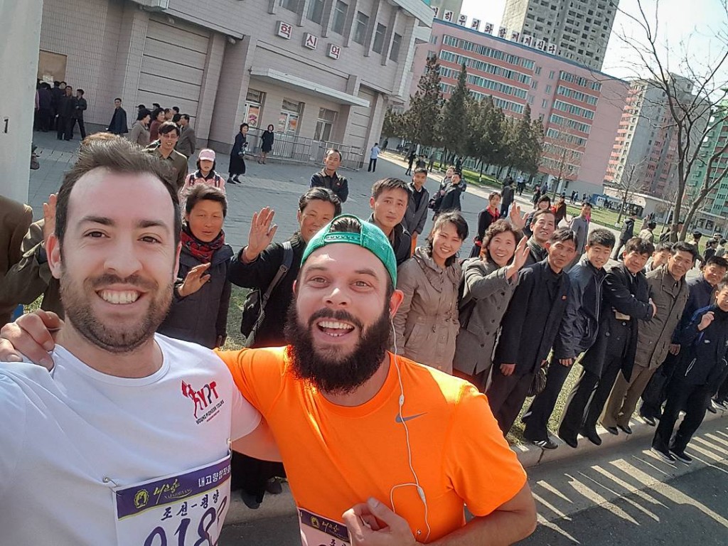 Shane Horan (left) ran the 2017 Pyongyang Marathon | © Shane Horan