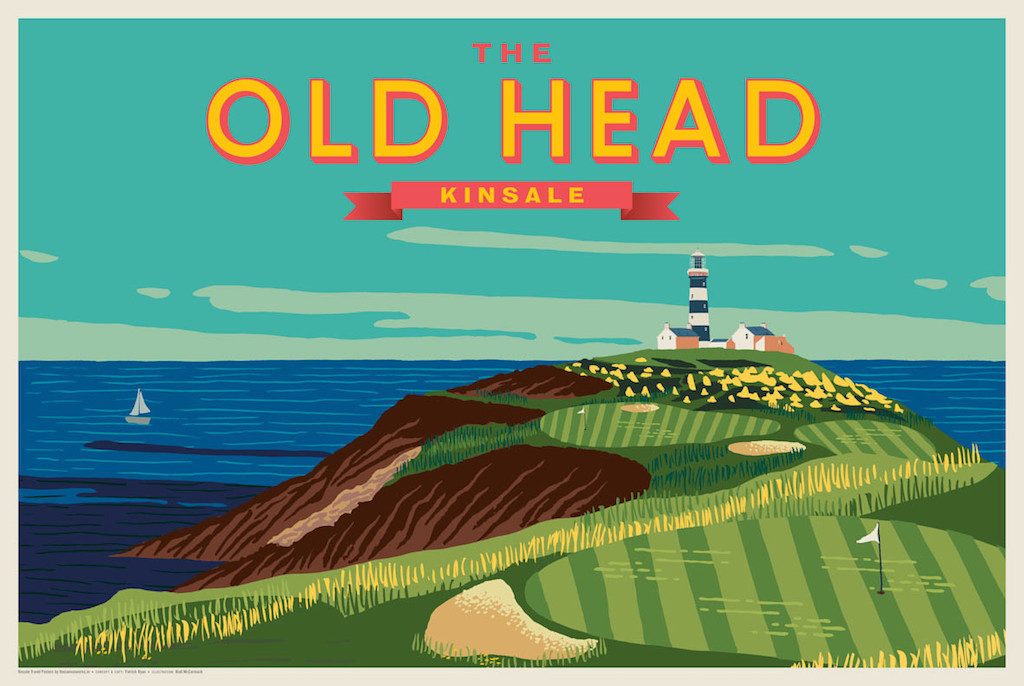 Vintage style print of the Old Head of Kinsale by The Canvasworks | Courtesy of The Canvasworks