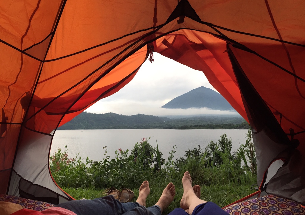 Camping on Lake Burera