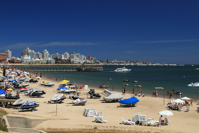 The beach at Punta del Este, Maldonado, Uruguay