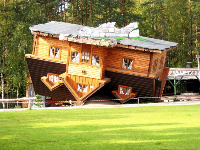 An_'upside-down_house'_in_open-air_museum,_Szybmark,_Poland.