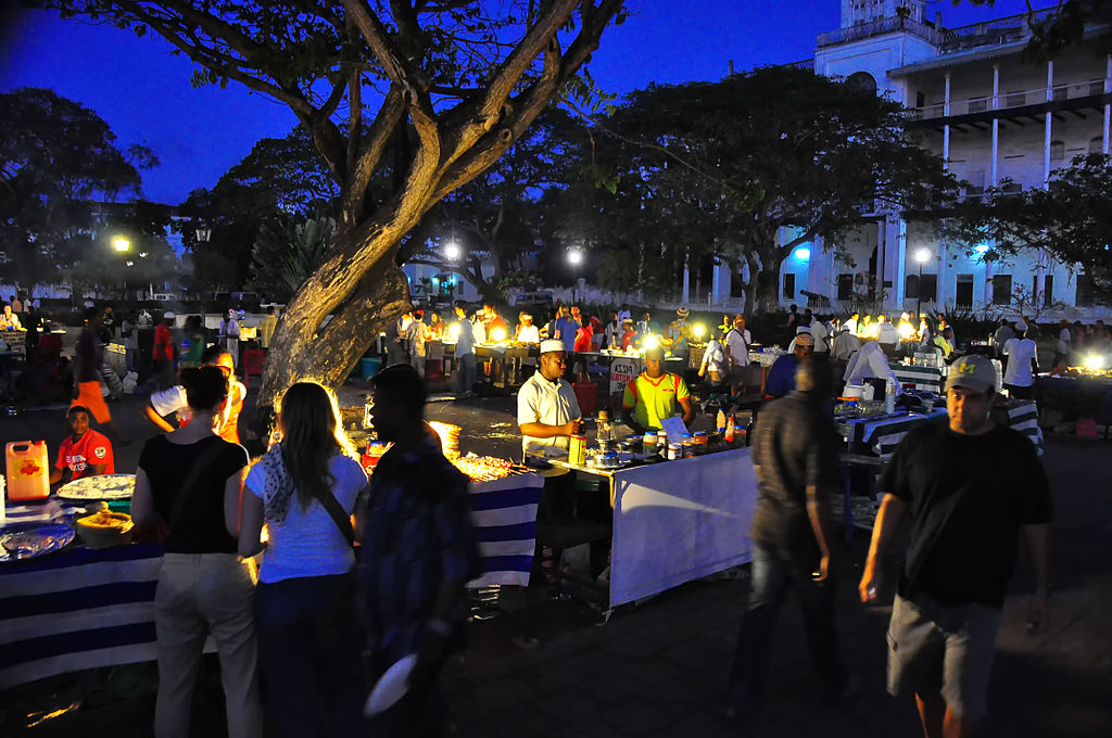 Forodhani food market at night