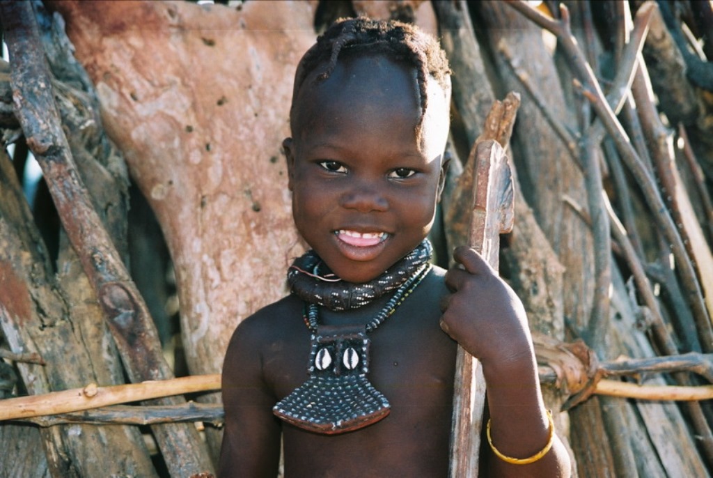 Himba child with traditional jewellery