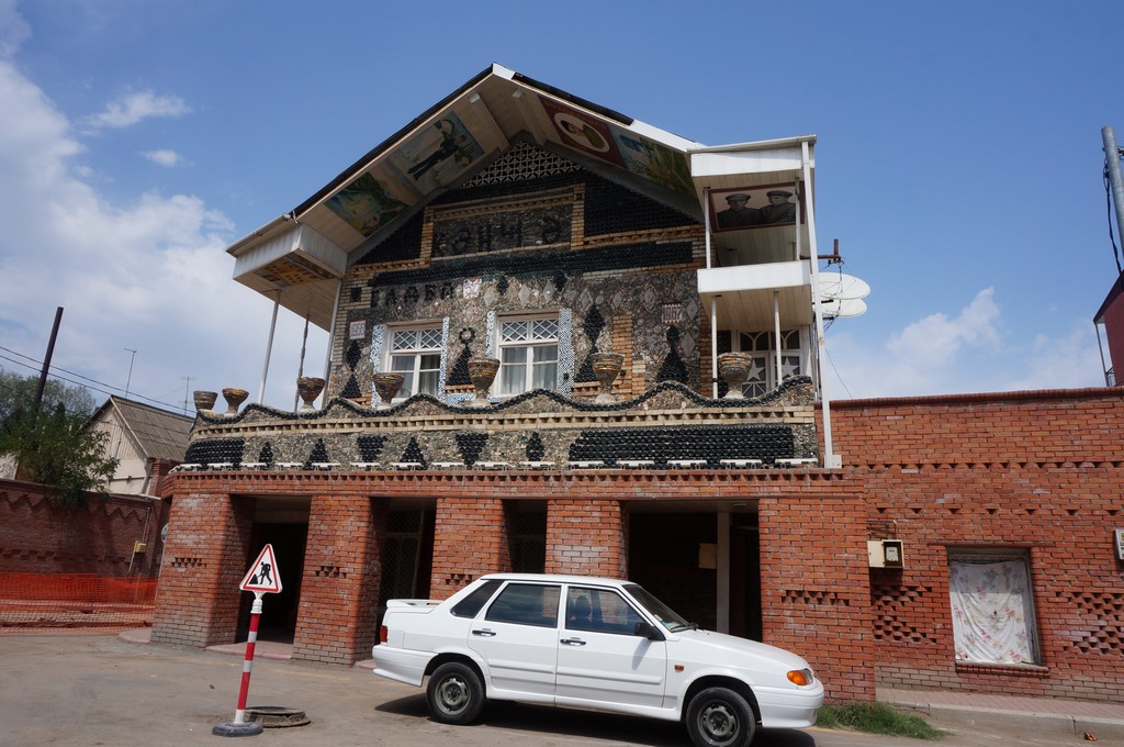 One of the most unique attraction in Ganja is to see this house made out of bottles | © Sam Bedford