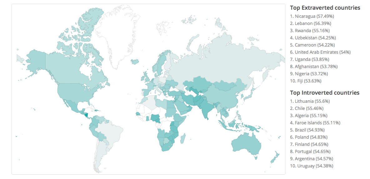 Robert Mccrae Personality Map This Amazing Map Reveals Every Country's Ultimate Personality Traits