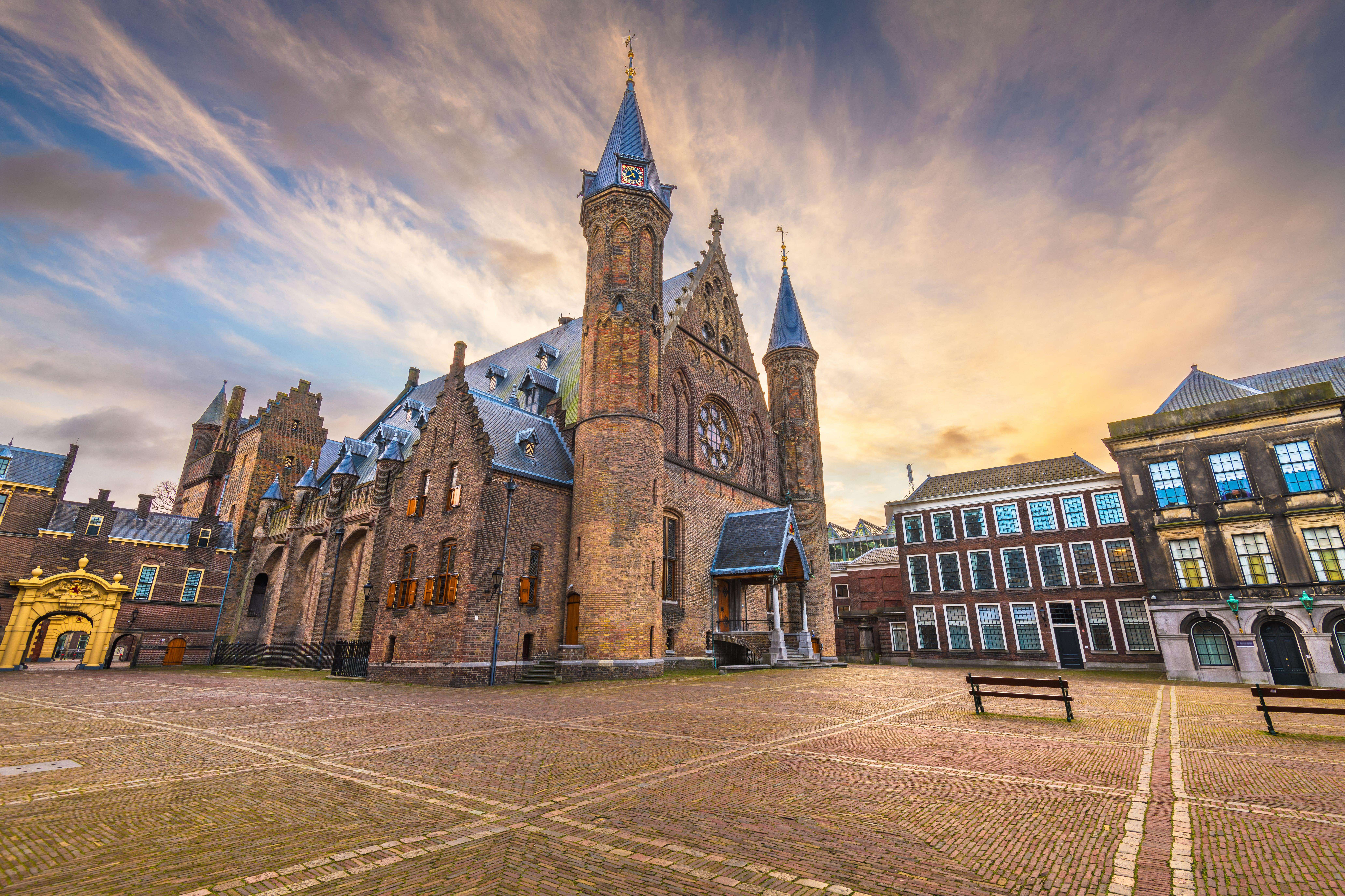 The Hague, Netherlands at the Ridderzaal during morningtime.