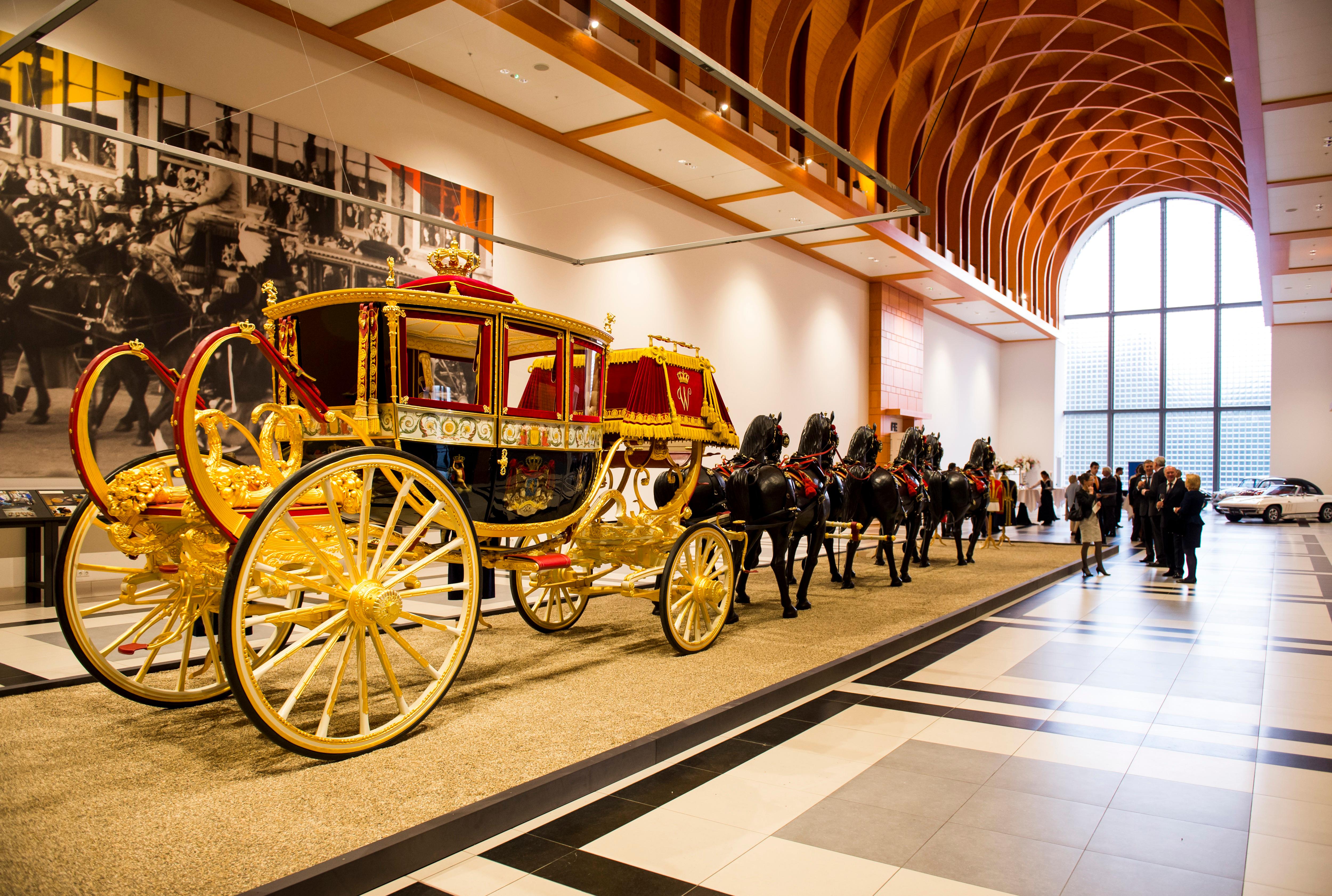 The restored Glass Coach at the Louwman Museum in The Hague, The Netherlands, 16 march 2015. The Glass coach is the oldest coach of the Dutch royal house bought by King Willem I. Photo: Patrick van Katwijk/ POINT DE VUE OUT