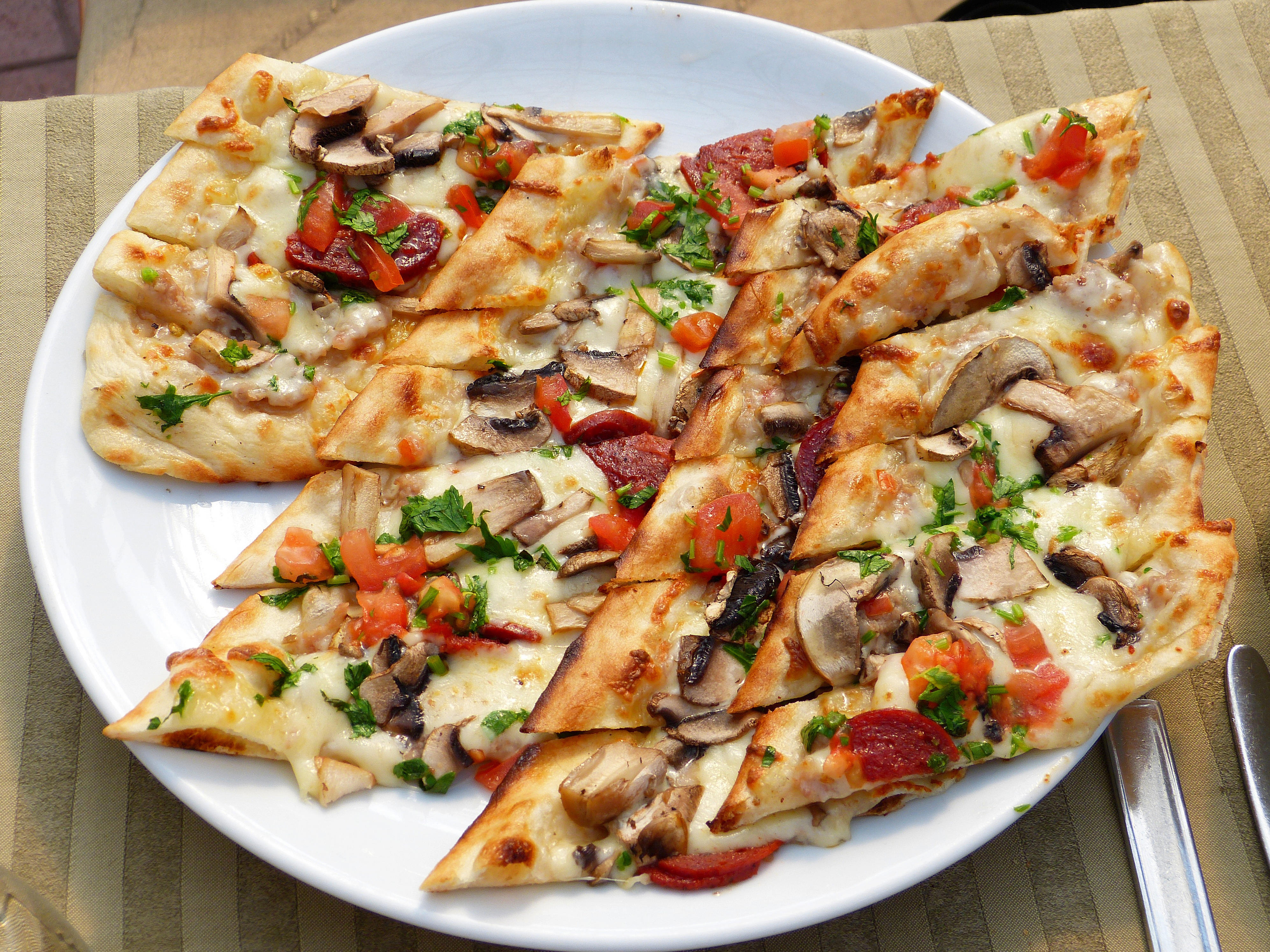 Plate of mixed pide in Turkey.
